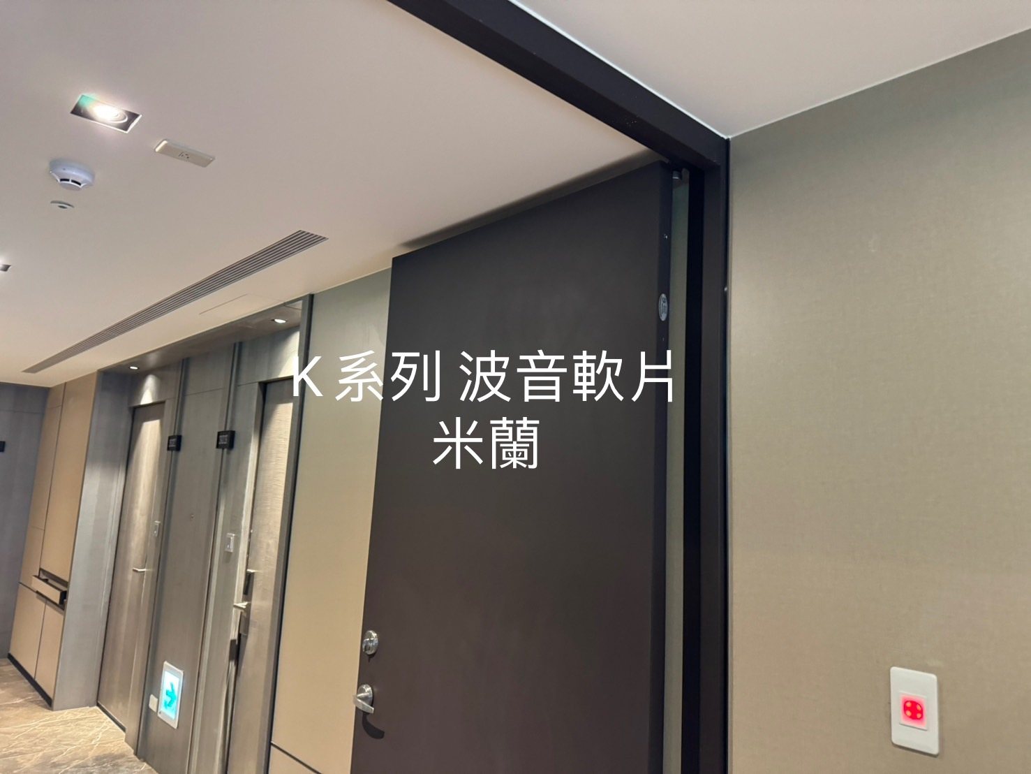 雙開防火門施工前,深色磨砂粗面
